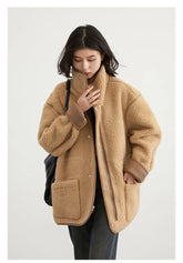 Reversible Suede Motorcycle Jacket – Luxe Winter Warmth