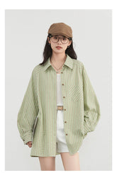 Vertical Stripe Oversized Blouse – Effortless Everyday Fit