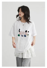 Playful Dog Embroidered T-shirt – Streetwear Cotton Classic