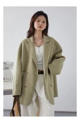 Double-Sided Wool Coat – Retro Double-Breasted Luxury