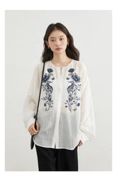 Sheer Embroidered Blouse – Modern Delicate Chic
