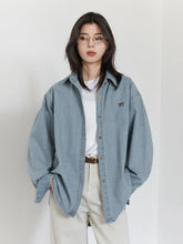 Bow Embroidered Denim Shirt – Korean Inspired Layer