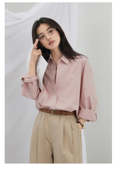 Oversized Blue Cotton Shirt – Timeless Korean Classic