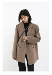 Wool Blend Mid-Length Coat – Refined Office Outerwear