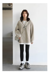 Oversized V-Neck Sweatshirt – Cozy Luxe Layer for Effortless Style