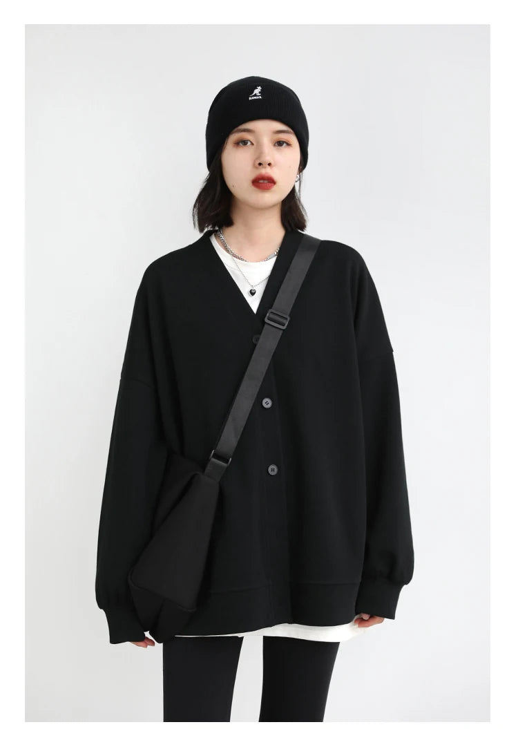 Oversized V-Neck Sweatshirt – Cozy Luxe Layer for Effortless Style