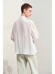 Lace Stand-Collar Shirt – Refined Feminine Style