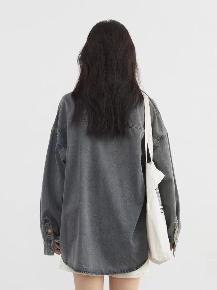 Retro Denim Shirt Jacket – Boyfriend Fit Classic
