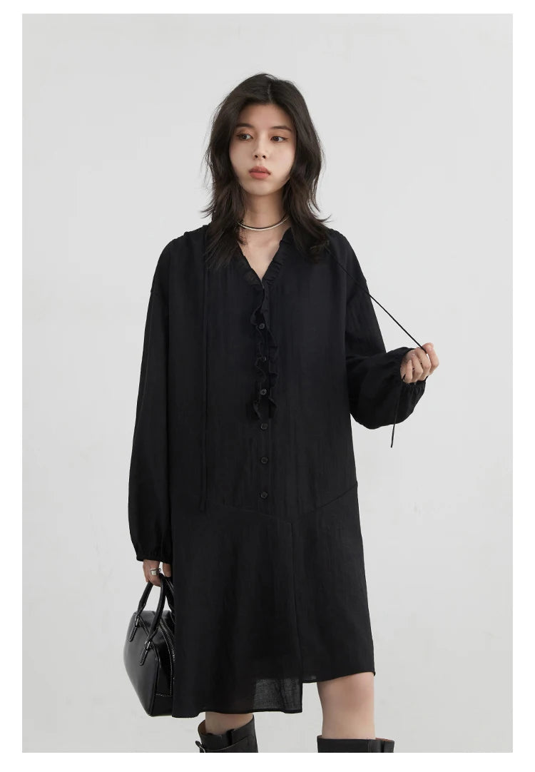 V-Neck Ruffled Maxi Dress – Romantic A-Line Flow