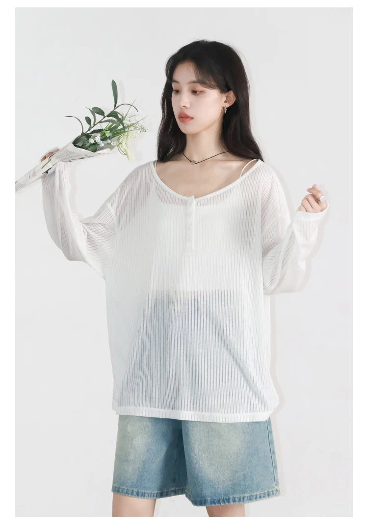 Sheer O-Neck Tee – Sun Protection Summer Staple