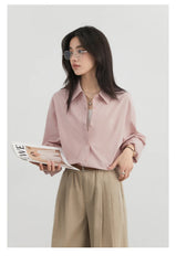Oversized Blue Cotton Shirt – Timeless Korean Classic
