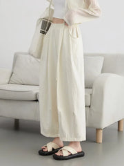 High-Waist Pleated White Pants – Wide Leg Summer Essential