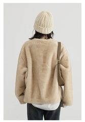 Plush V-Neck Overcoat – Cozy Winter Essential