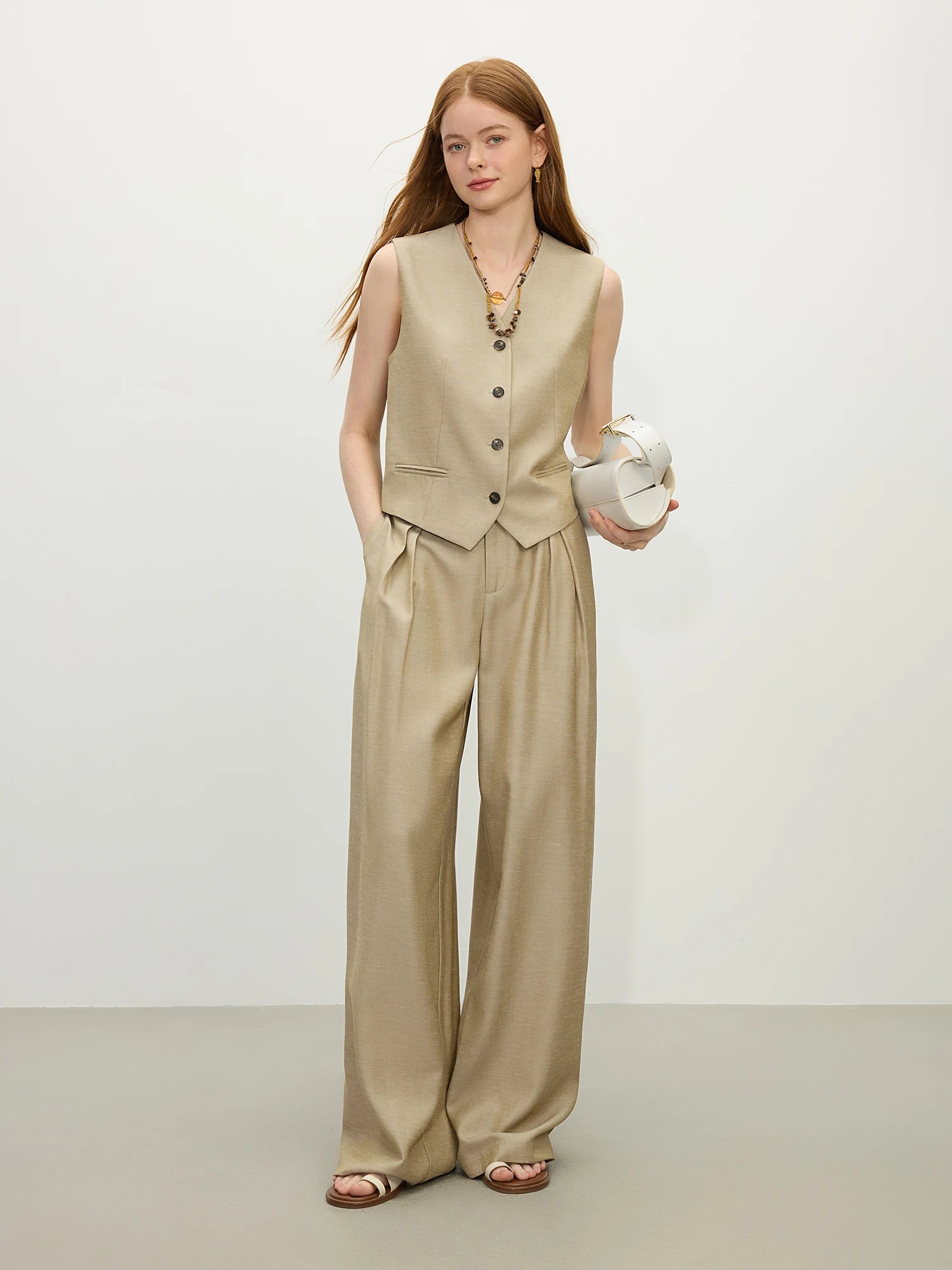 Old Money Vest & Wide-Leg Pants Set – Tailored Vintage Luxe