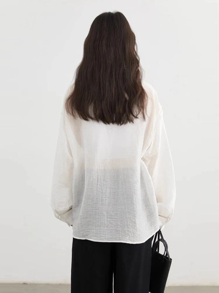 Sheer Embroidered Blouse – Modern Delicate Chic