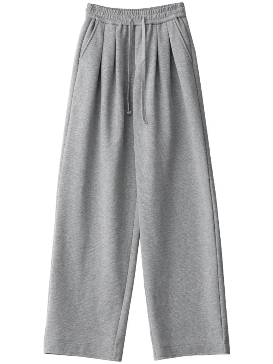 High-Waist Drawstring Streetwear Pants – Relaxed Luxe Comfort