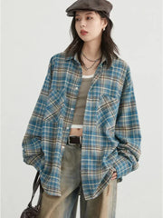 Color-Blocked Cotton Shirt – Retro Charm with a Modern Twist