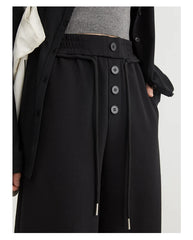 High-Waist Lace-Up Sweatpants – Sporty Luxe Comfort