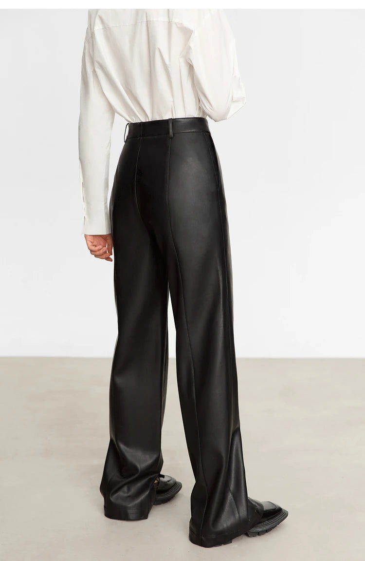 PU Leather Wide-Leg Pants – Bold Modern Edge