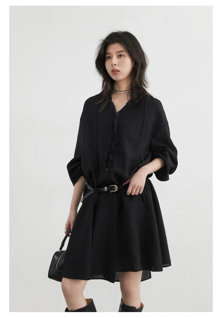 V-Neck Ruffled Maxi Dress – Romantic A-Line Flow