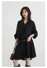 V-Neck Ruffled Maxi Dress – Romantic A-Line Flow