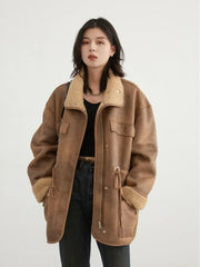 Reversible Suede Motorcycle Jacket – Luxe Winter Warmth