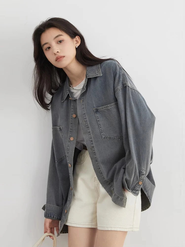 Retro Denim Shirt Jacket – Boyfriend Fit Classic