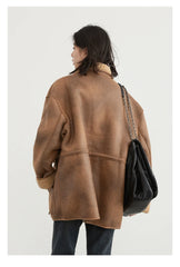 Reversible Suede Motorcycle Jacket – Luxe Winter Warmth