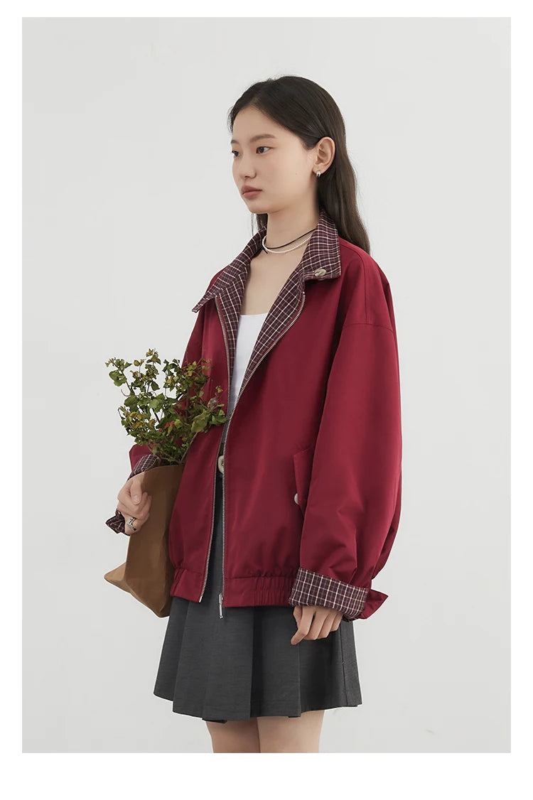 Reversible Workwear Jacket – Stand Collar Utility Style