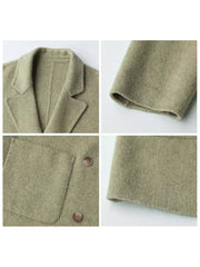 Double-Sided Wool Coat – Retro Double-Breasted Luxury