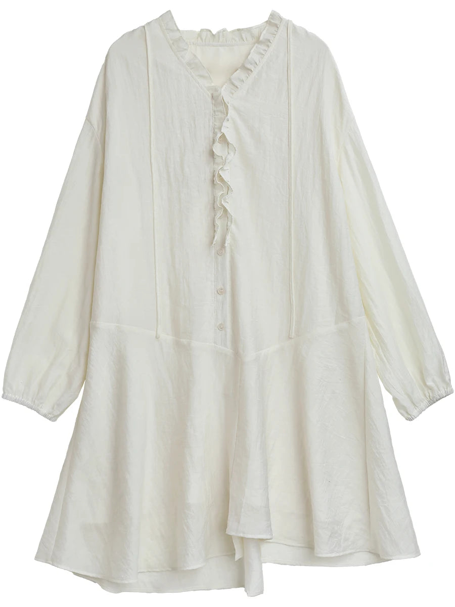 V-Neck Ruffled Maxi Dress – Romantic A-Line Flow