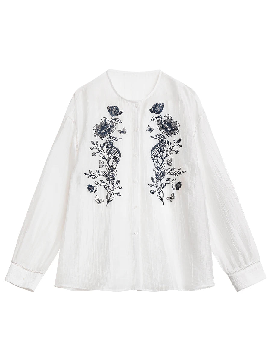 Sheer Embroidered Blouse – Modern Delicate Chic