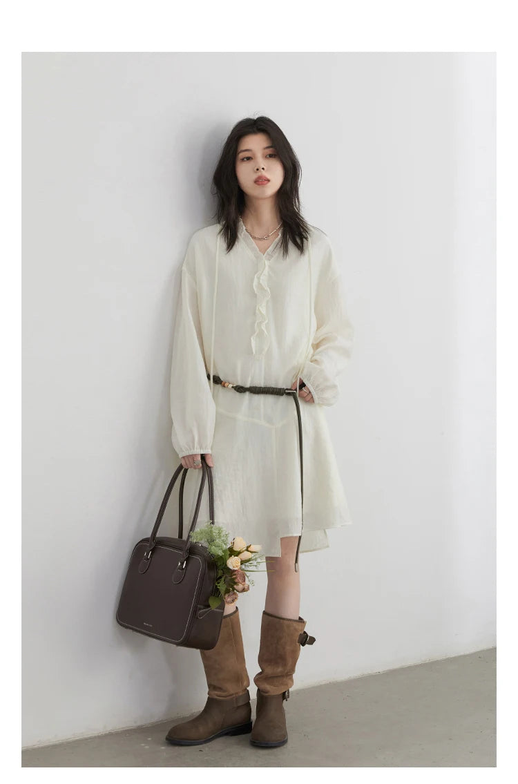 V-Neck Ruffled Maxi Dress – Romantic A-Line Flow