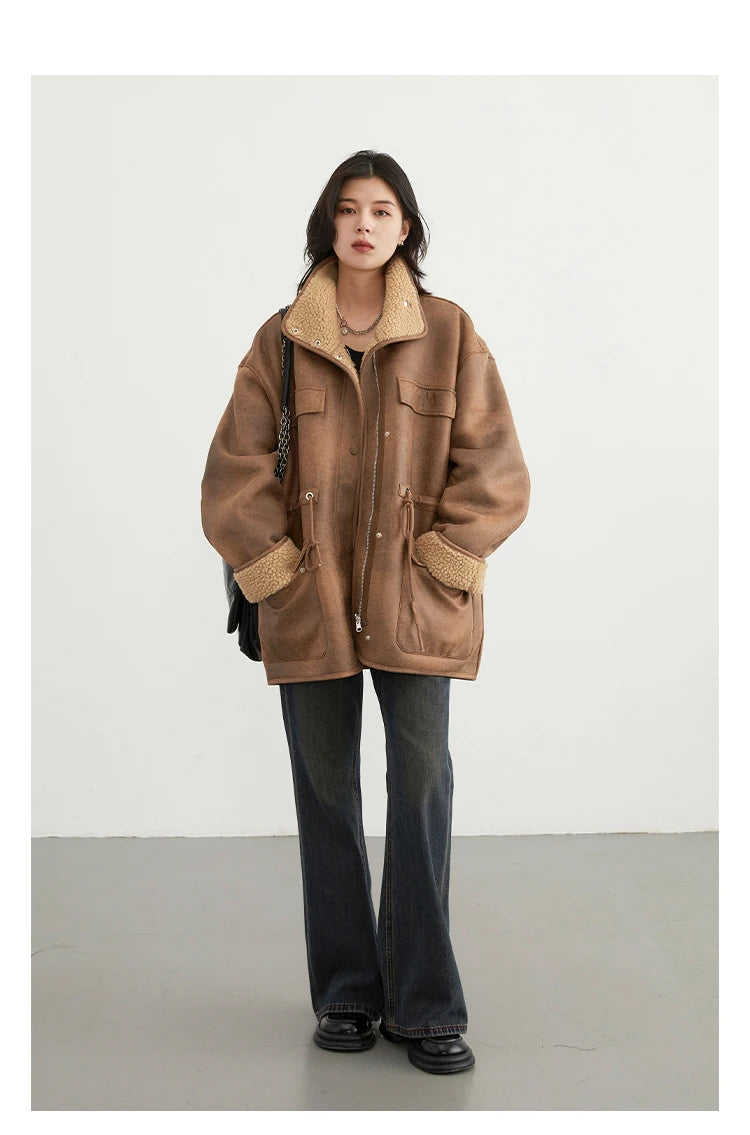 Reversible Suede Motorcycle Jacket – Luxe Winter Warmth