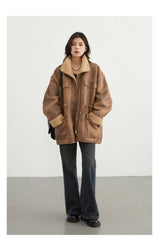 Reversible Suede Motorcycle Jacket – Luxe Winter Warmth