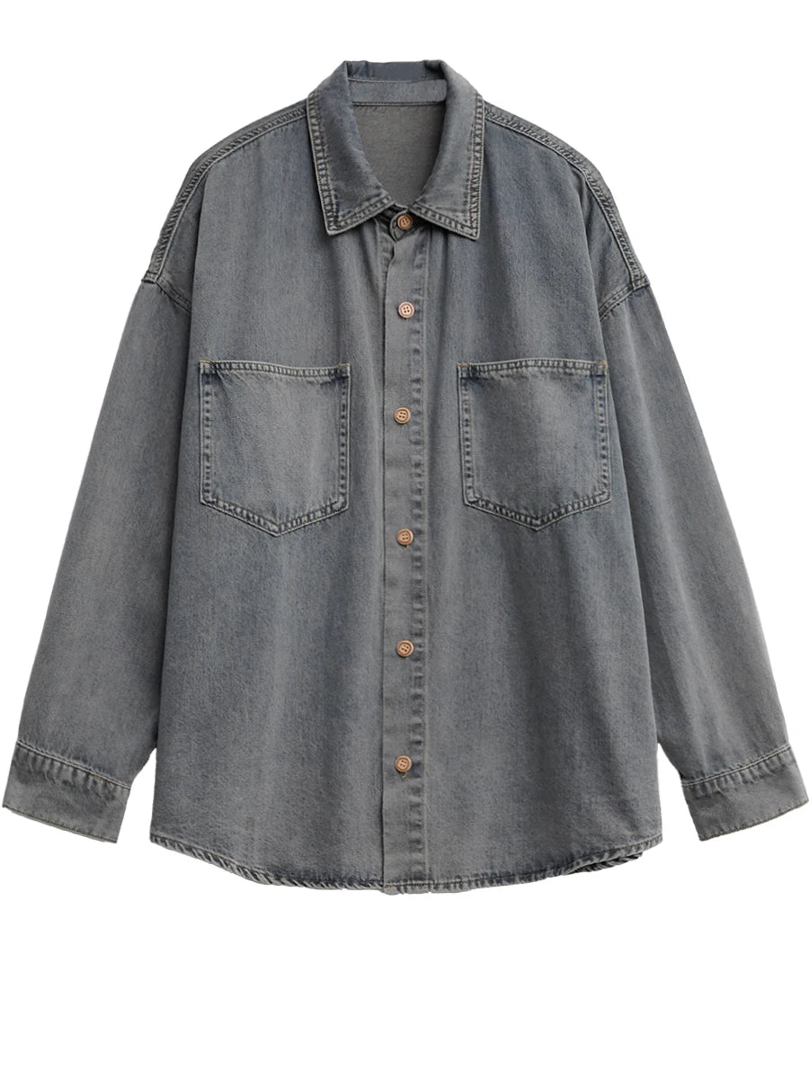 Retro Denim Shirt Jacket – Boyfriend Fit Classic