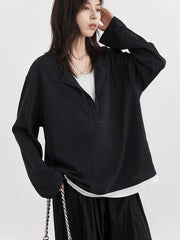 Contrast Knit Long Sleeve Tee – Korean Streetwear Vibe