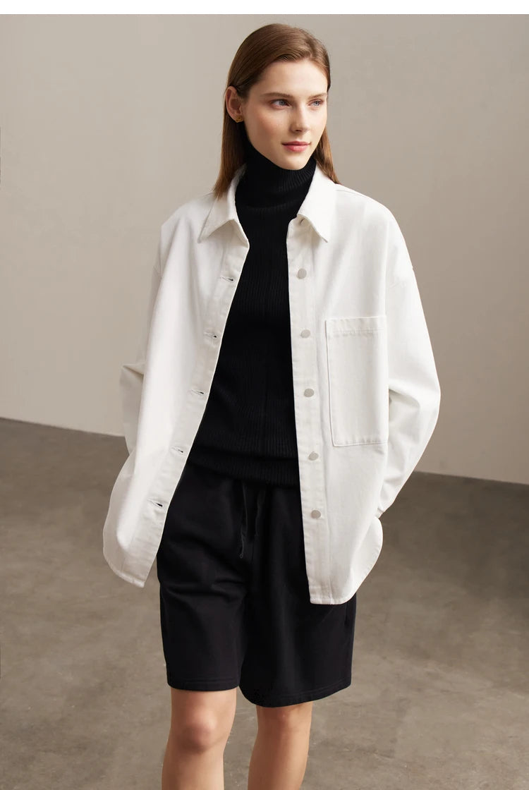 Oversized Cotton Denim Jacket – Hong Kong Street Chic