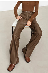 PU Leather Wide-Leg Pants – Bold Modern Edge
