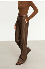 PU Leather Wide-Leg Pants – Bold Modern Edge