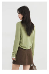 Slim Drawstring Knit Sweater – Minimalist Pullover