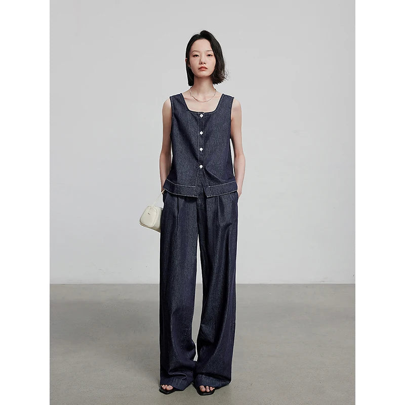 Classic Denim Long Pants – Timeless Straight Silhouette