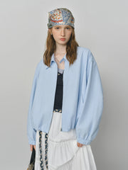 Raw Glamour Short Jacket – French Oversized Workwear Style