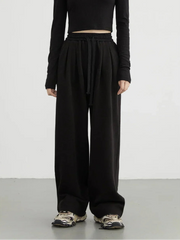 High-Waist Drawstring Streetwear Pants – Relaxed Luxe Comfort