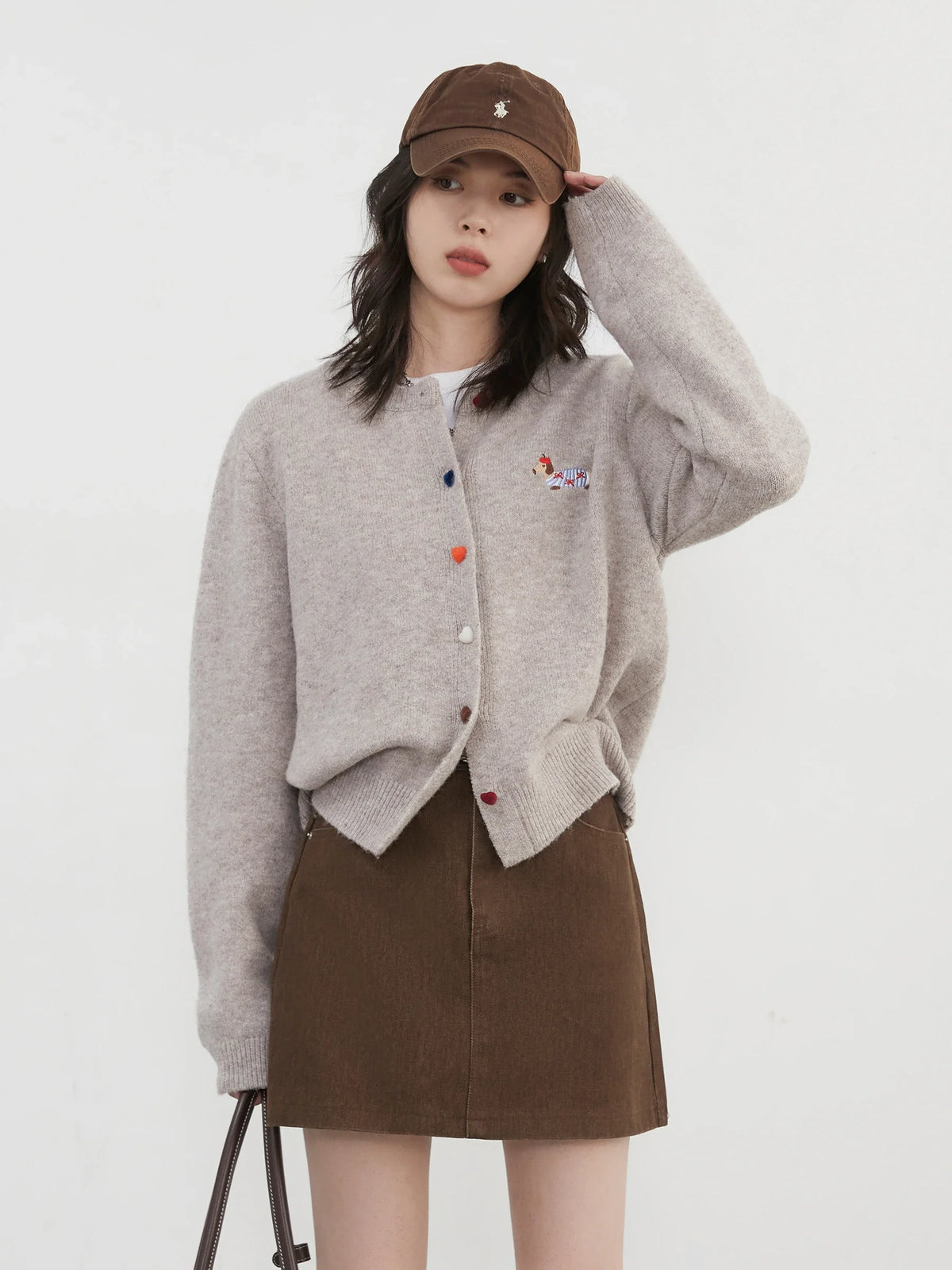 Love Button Embroidered Cardigan – Playful Knitwear