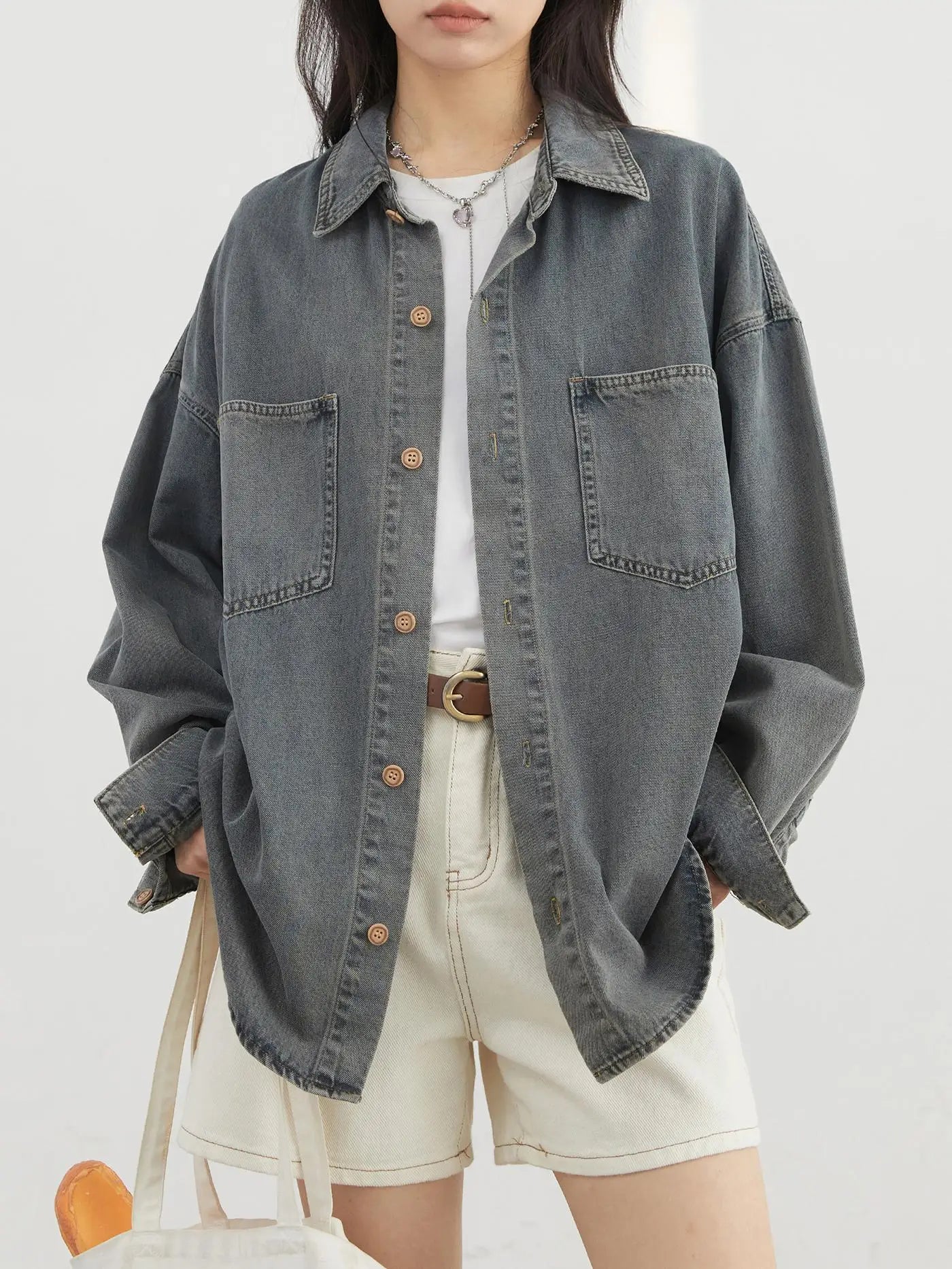 Retro Denim Shirt Jacket – Boyfriend Fit Classic