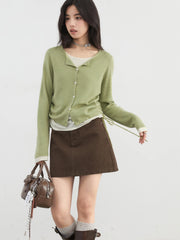 Slim Drawstring Knit Sweater – Minimalist Pullover