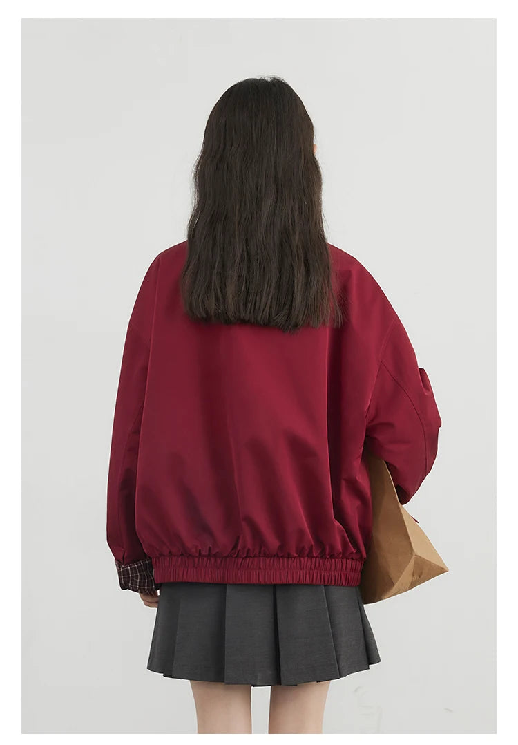 Reversible Workwear Jacket – Stand Collar Utility Style