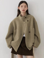 Double-Sided Wool Coat – Short Luxe Outerwear