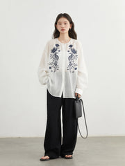 Sheer Embroidered Blouse – Modern Delicate Chic